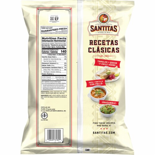 Santitas® White Corn Tortilla Chips Value Size Perspective: back