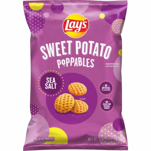 Lay's Sweet Potato Poppables With Sea Salt Potato Chips Perspective: back