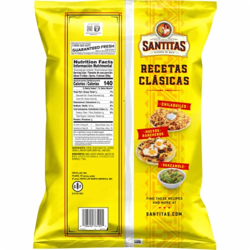 Santitas® Yellow Corn Tortilla Chips Perspective: back