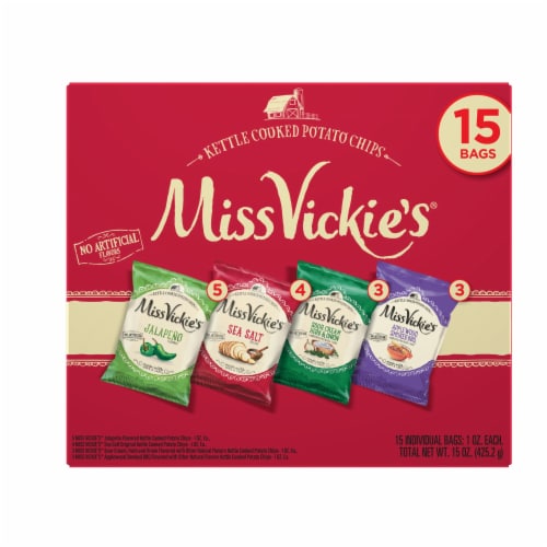 Miss Vickie's Kettle Cooked Potato Chips Variety Pack Perspective: back