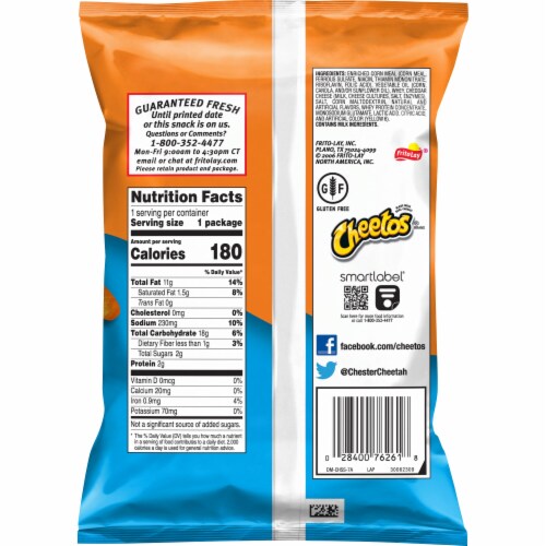 Cheetos® Puffs Cheese Flavored Snacks Perspective: back