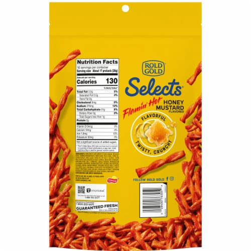 Rold Gold® Selects® Pretzel Twists Oven Baked Flamin' Hot® Honey Mustard Flavored Perspective: back