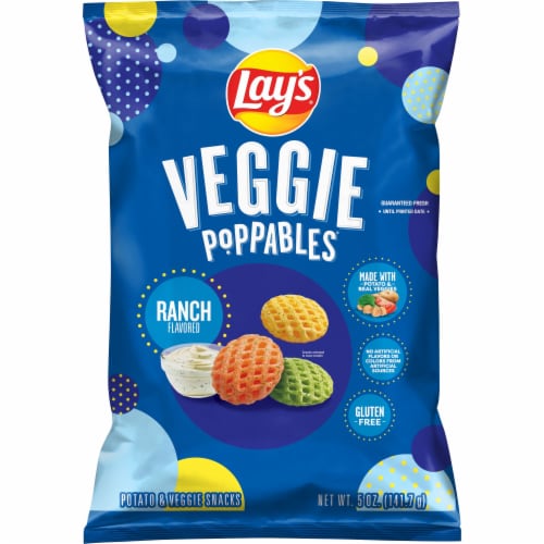 Lay's® Veggie Poppables Ranch Flavored Potato Chips Perspective: back