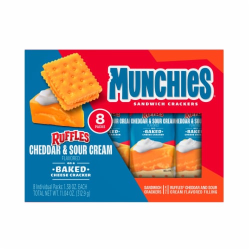 Munchies Sandwich Crackers, Ruffles Cheddar & Sour Cream, Perspective: back