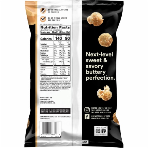 Smartfood® Brown Butter & Sea Salt Kettle Corn Perspective: back