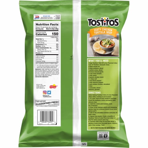 Tostitos® Tortilla Chips Hint Of Lime Perspective: back