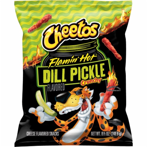 Cheetos® Flamin' Hot® Dill Pickle Crunchy Cheese Flavored Snacks Perspective: back