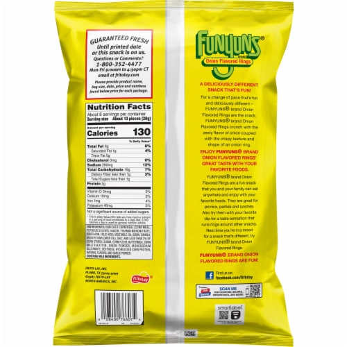 Funyuns® Onion Flavored Rings Party Size Bag Perspective: back