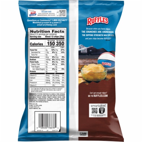 Ruffles® Smokehouse BBQ Potato Chips Perspective: back