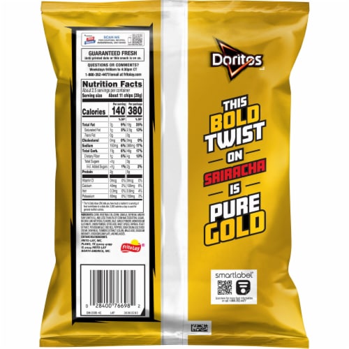 Doritos® Golden™ Sriracha Tortilla Chips Perspective: back