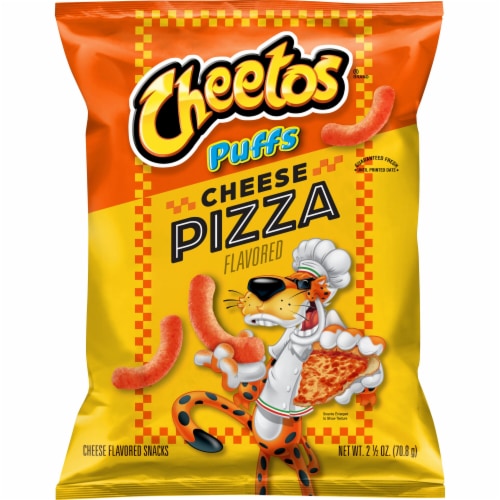 Cheetos Puffs Cheese Flavored Snacks Cheese Pizza Perspective: back