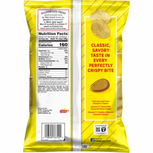 Chester's® Original Potato Crisp Chips Perspective: back