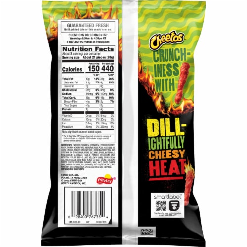 Cheetos® Flamin' Hot® Dill Pickle Flavored Crunchy Snacks Perspective: back