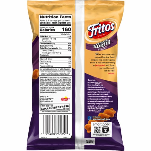 Fritos® Queso Flavored Corn Chips Perspective: back
