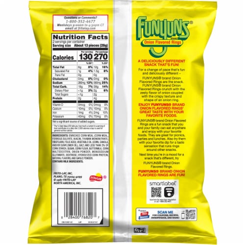 Funyuns® Onion Flavored Rings Perspective: back