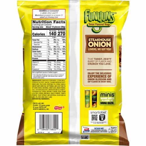Funyuns® Steakhouse Onion Flavored Rings Perspective: back