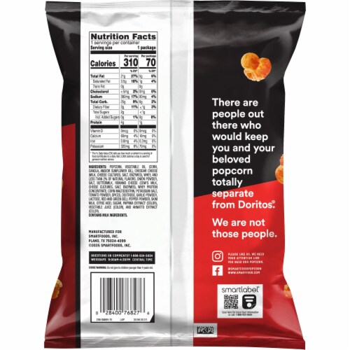 Smartfood® Doritos® Nacho Cheese Popcorn Perspective: back