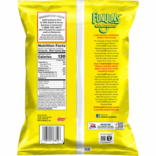 Funyuns® Onion Flavored Rings Perspective: back