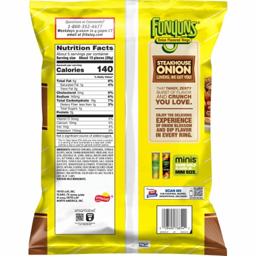 Funyuns® Steakhouse Onion Flavored Rings Perspective: back