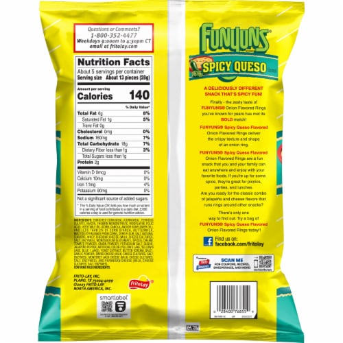 Funyuns® Spicy Queso Onion Flavored Rings Perspective: back