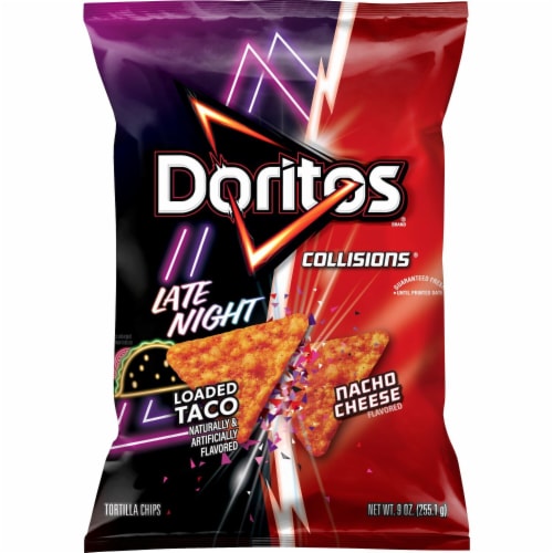 Doritos® Collisions Nacho Cheese and Late Night Taco Flavored Tortilla Chips Perspective: back