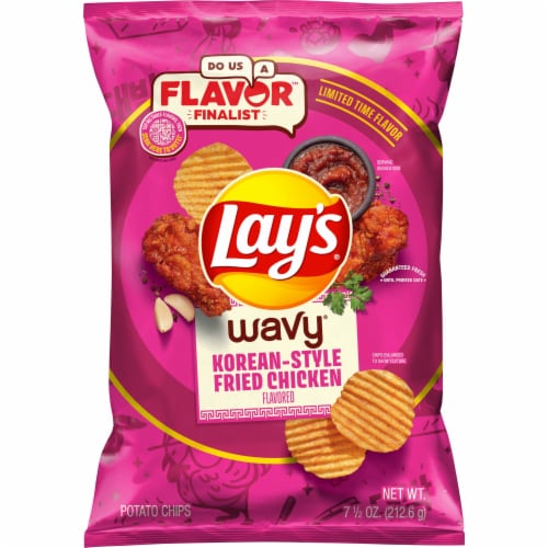 Lay's® Wavy® Korean Style Fried Chicken Potato Chips Perspective: back
