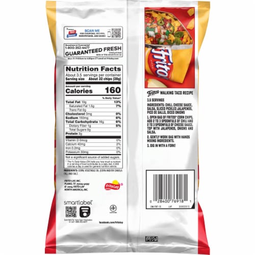 Fritos® Original Corn Chips Perspective: back