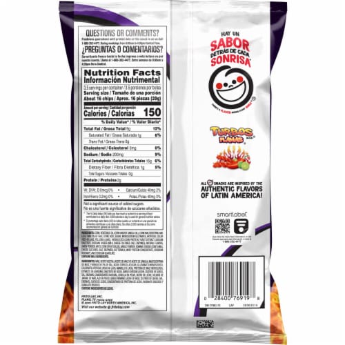 Fritos® Corn Snacks Turbos® Flamas® Perspective: back