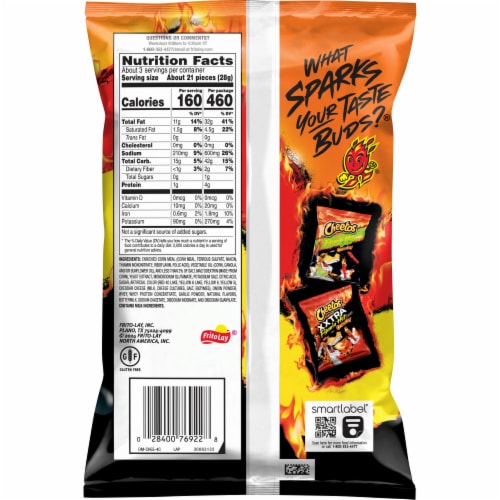 Cheetos® Flamin' Hot® Cheese Flavored Snacks Perspective: back