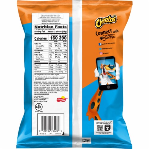 Cheetos® Jumbo Puffs Cheese Flavored Snacks Perspective: back