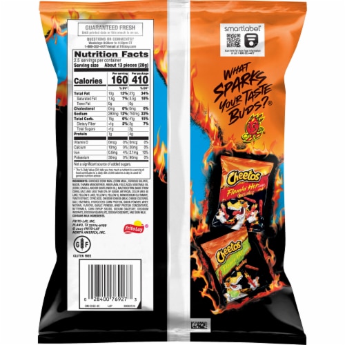 Cheetos® Flamin' Hot® Flavored Cheese Puffs Perspective: back
