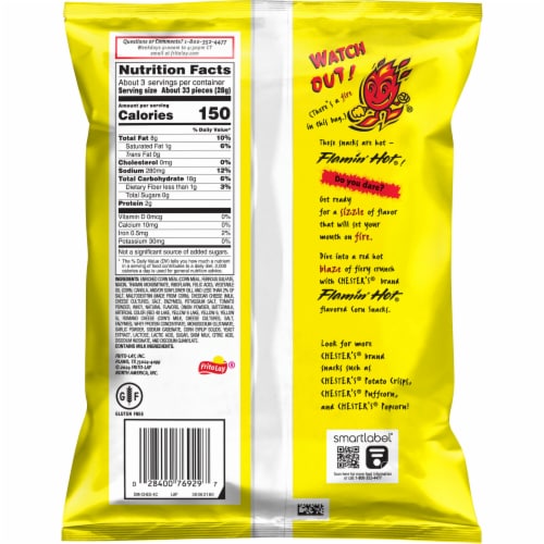 Chester's® Fries Flamin' Hot Corn Snacks Perspective: back