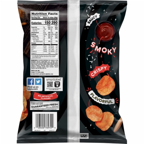 Lay's® Barbeque Flavored Potato Chips Perspective: back