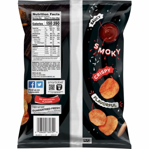 Lay's® Barbeque Flavored Potato Chips Perspective: back