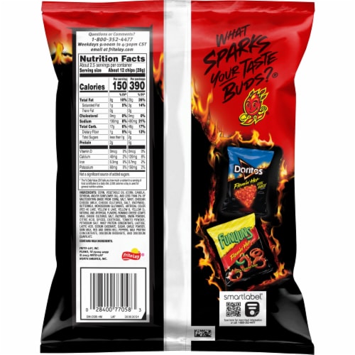 DORITOS® Flamin' Hot® Nacho Tortilla Chips Perspective: back