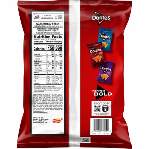 Doritos® Nacho Cheese Flavored Tortilla Chips Perspective: back
