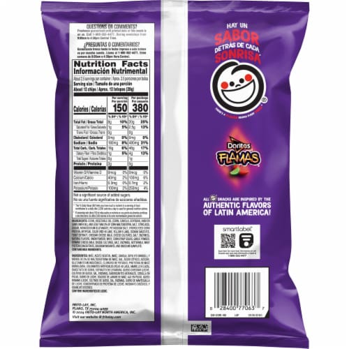 Doritos® Flamas® Tortilla Chips Perspective: back