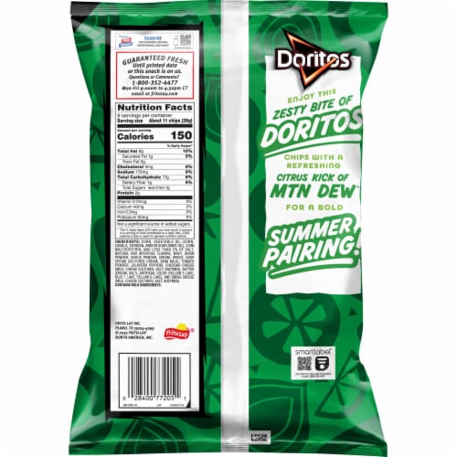 Doritos® Guacamole Flavored Tortilla Chips Perspective: back