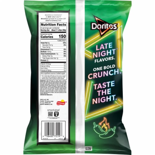 Doritos® Late Night Jalapeno Popper Flavored Tortilla Chips Perspective: back