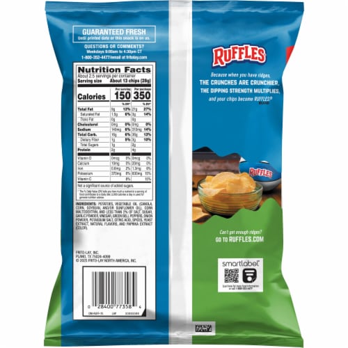Ruffles® Spicy Dill Pickle Flavored Potato Chips Perspective: back