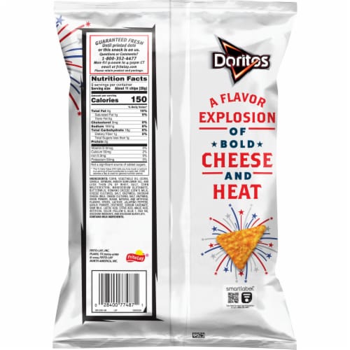 Doritos® Twisted Tortilla Chips Queso Artificial Flavored Perspective: back