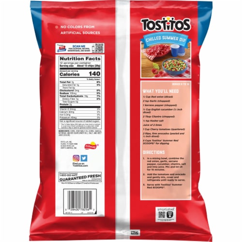 Tostitos® Summer Red Scoops® Tortilla Chips Perspective: back