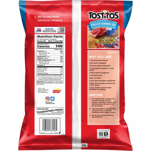 Tostitos® Summer Red Scoops® Tortilla Chips Perspective: back