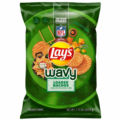 Lay's® Wavy® Loaded Nachos Potato Chips Perspective: back