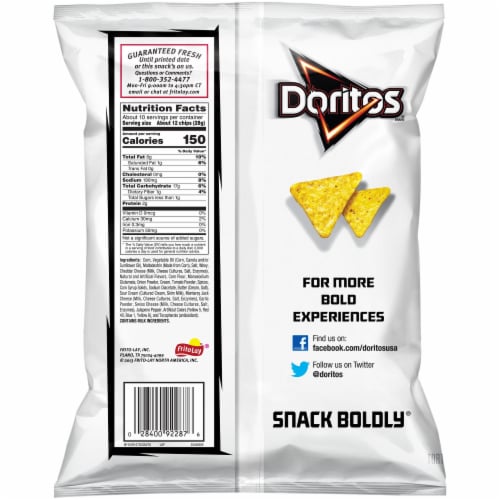 Doritos Jumpin' Jack Cheese Flavored Tortilla Chips Perspective: back