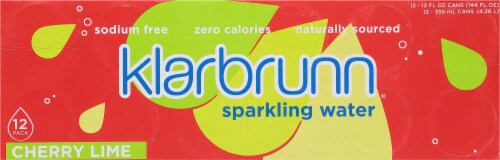 Klarbrunn® Cherry Lime Flavored Sparkling Water Cans Perspective: back