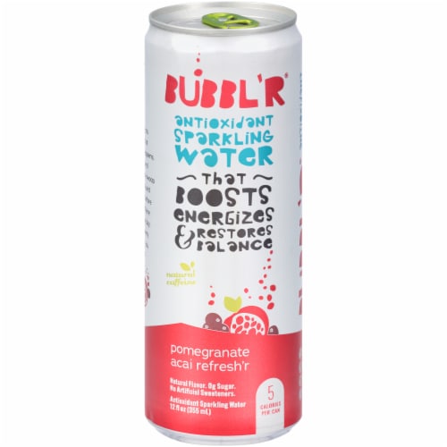 BUBBL'R Pomegranate Acai Refresh’r Antioxidant Sparkling Water Perspective: back