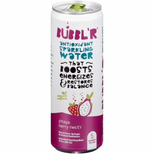 BUBBL'R Pitaya Berry Nect’r Antioxidant Sparkling Water Cans Perspective: back