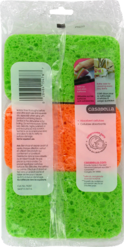 Casabella Large Cellulose Sponge Cloths, Assorted Colors, 3 ct