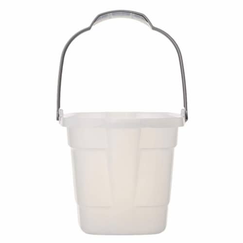 Casabella 4 Gallon Storage Bucket Caddy Bin - White Perspective: back